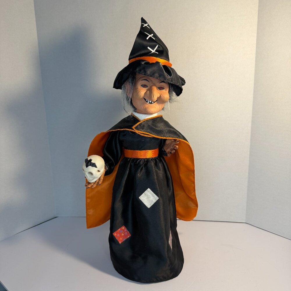 Vintage 1989 Telco Motionette Witch Halloween Figure Partially Working *READ!*